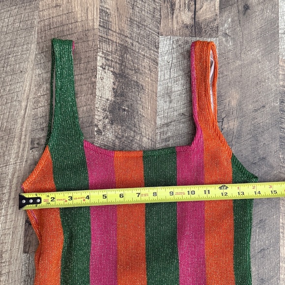 Farm Rio Shimmer Stripe Swimsuit Size Mediun NWT - Picture 4 of 9